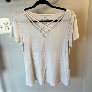American eagle, soft and sexy, short sleeve white tee
